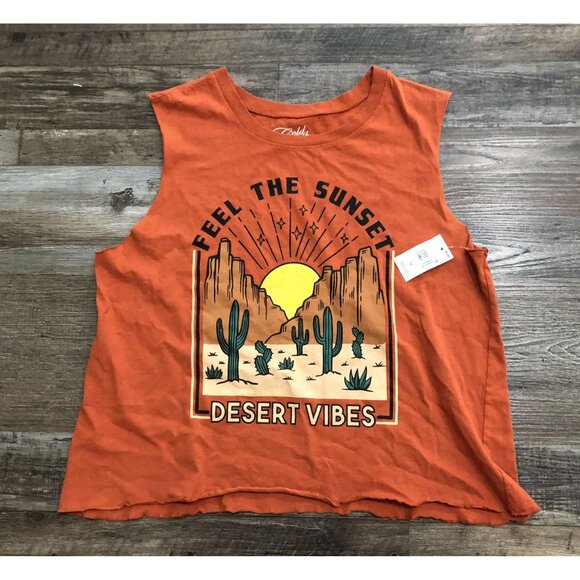 Gold Rush Feel the Sunset Desert Vibes Womens Medium Sleeveless Shirt New w Tags - Picture 1 of 5